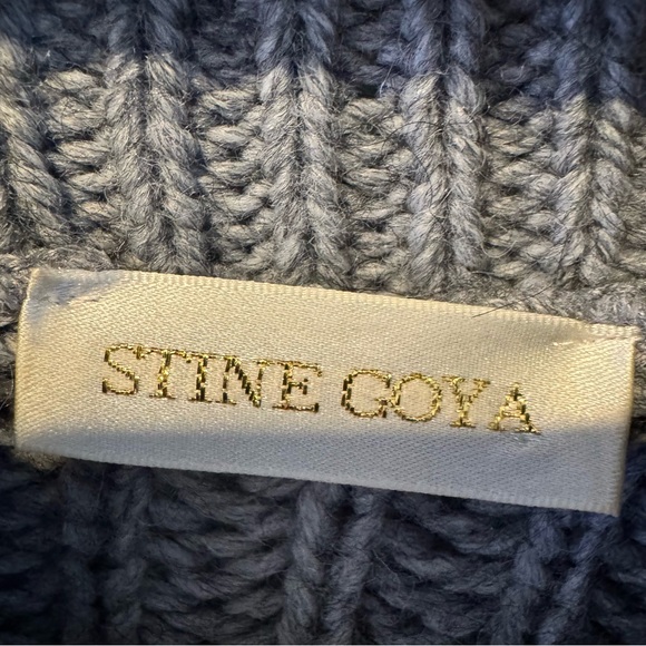 STINE GOYA Gray Turtleneck Stine Goya Sugsi Fisherman Rib Knit Sweater | S - Picture 4 of 8